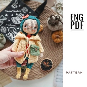 Coraline doll crochet pattern. Amigurumi Coraline pattern. PDF. English. Digital product