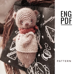 Motivo all'uncinetto con orsetto. Modello di orso Amigurumi. PDF. Inglese. Prodotto digitale