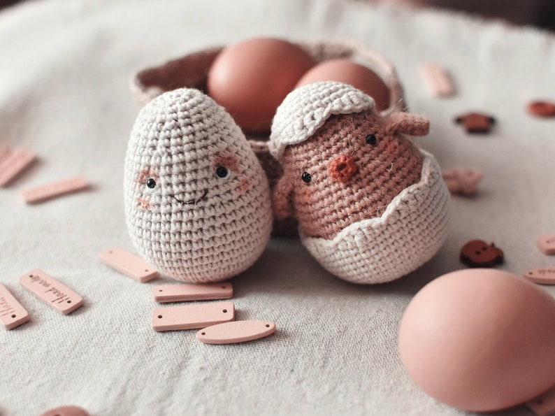 Chick crochet pattern. Easter egg crochet pattern. Amigurumi chick pattern. Amigurumi egg crochet pattern. PDF. English. Digital product image 4
