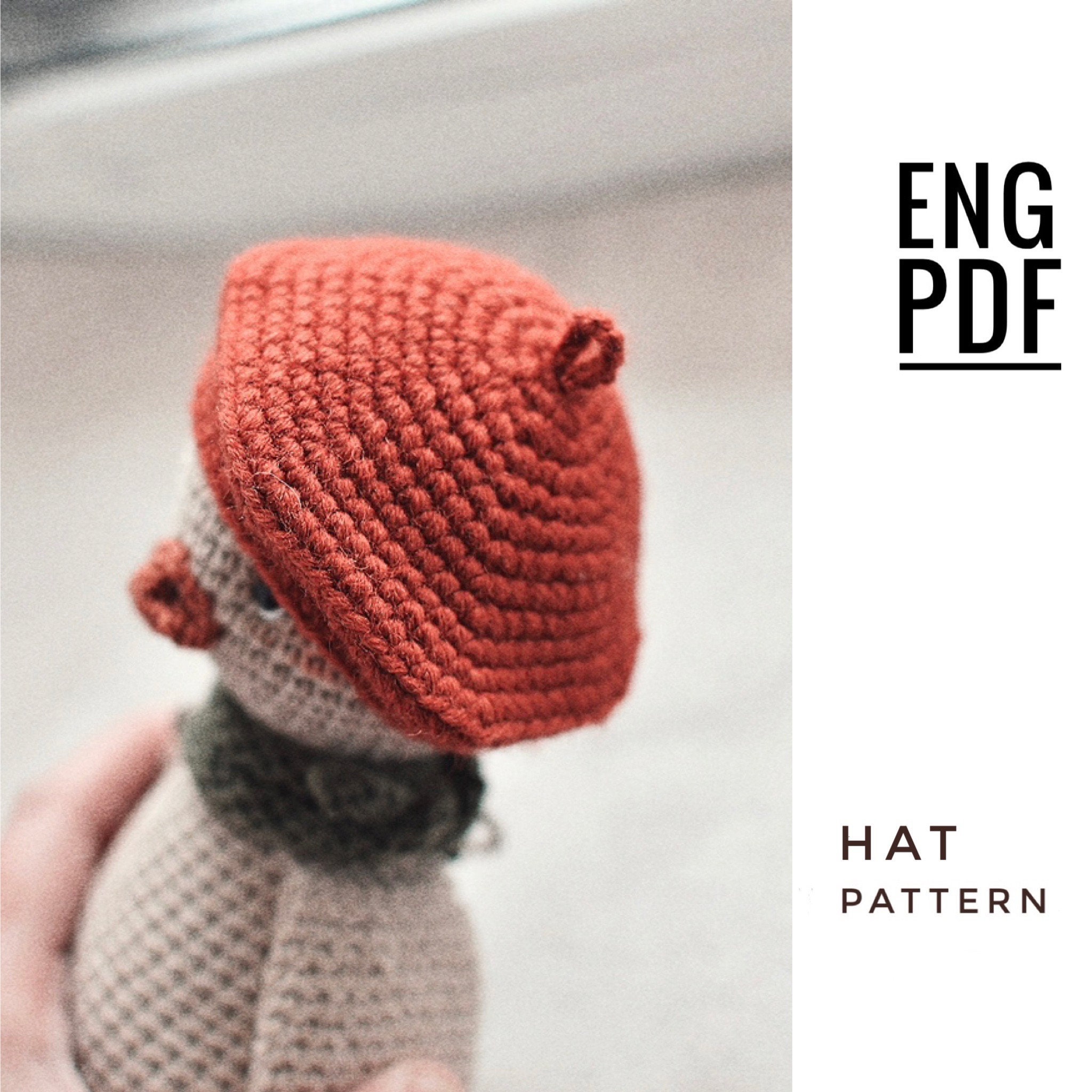 Hat for Toys Crochet Pattern. Amigurumi Beret Pattern. Crochet
