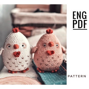 Chicken crochet pattern. Amigurumi chicken pattern. PDF. English. Digital product