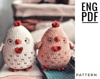 Chicken crochet pattern. Amigurumi chicken pattern. PDF. English. Digital product