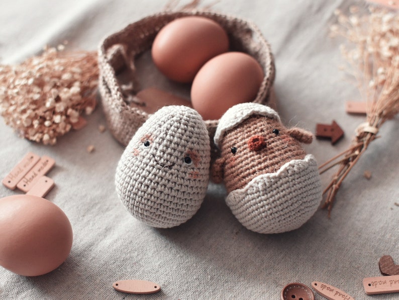 Chick crochet pattern. Easter egg crochet pattern. Amigurumi chick pattern. Amigurumi egg crochet pattern. PDF. English. Digital product image 5