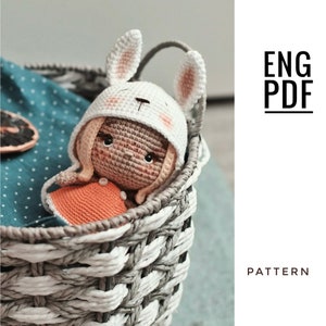Easter doll crochet pattern. Amigurumi doll pattern. PDF. English. Digital product