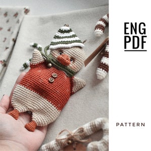 Motivo all'uncinetto d'oca. Modello di oca amigurumi. PDF. Inglese. Prodotto digitale