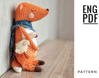 Fox crochet pattern. Amigurumi fox pattern. PDF. English. Digital product