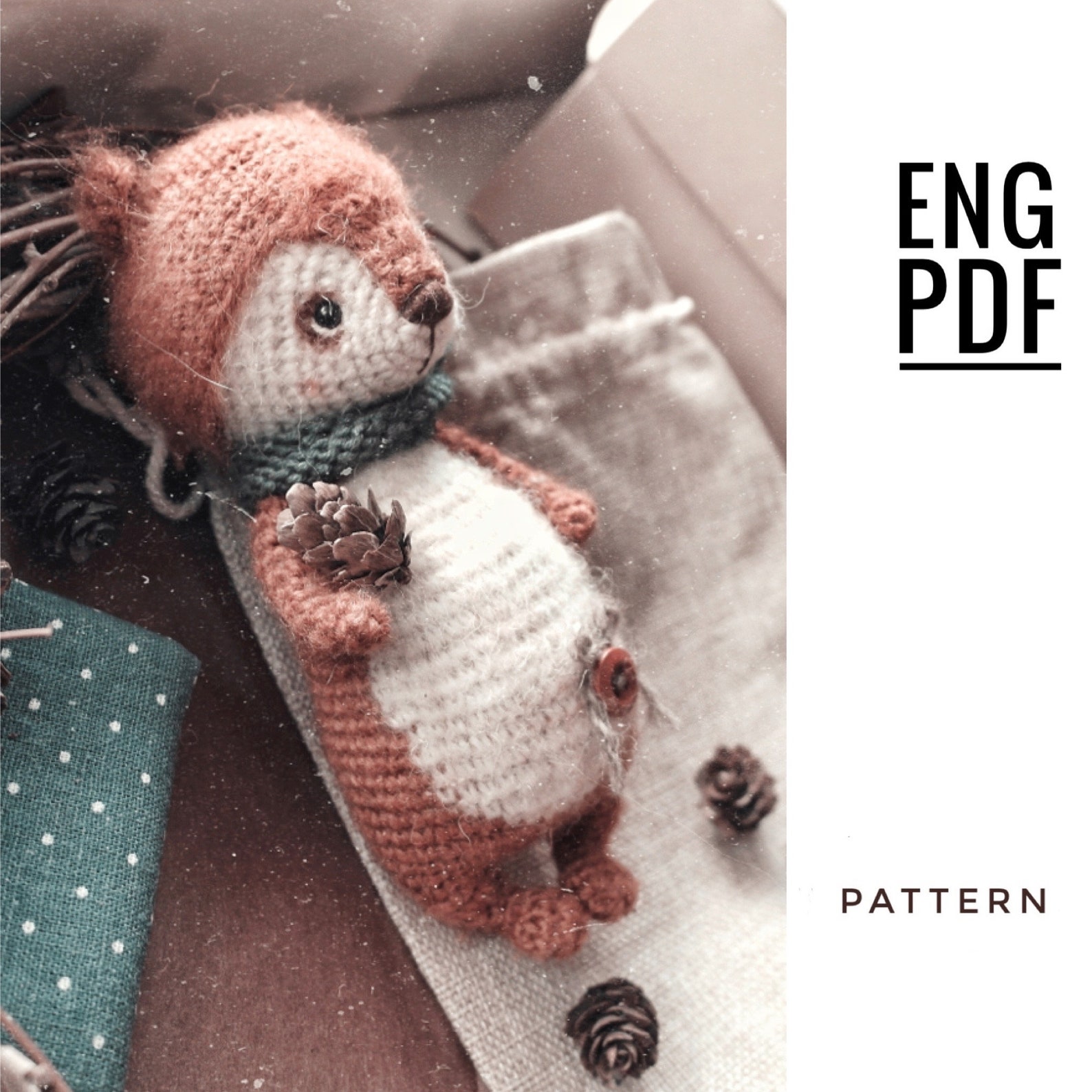 Chupmunk Crochet Pattern. Amigurumi Chipmunk Pattern. PDF. English ...
