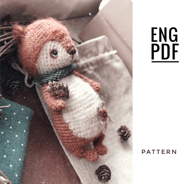 Chupmunk Häkelanleitung. Amigurumi Streifenhörnchen Muster. PDF-Datei. Englisch. Digitales Produkt