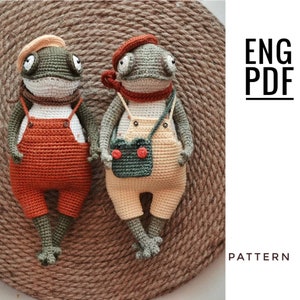 Frog crochet pattern. Amigurumi frog pattern. PDF. English. Digital product