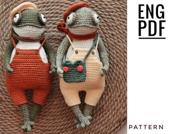Frog crochet pattern. Amigurumi frog pattern. PDF. English. Digital product