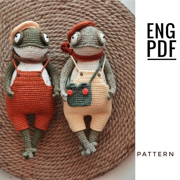 Frosch Häkelanleitung. Amigurumi Frosch Muster. PDF-Datei. Englisch. Digitales Produkt