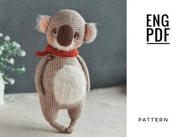 Koala crochet pattern. Amigurumi koala pattern. PDF. English. Digital product