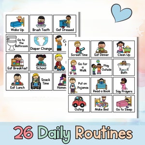 Visual Schedule & Daily Routine Cards for Toddlers, Preschoolers (at ...