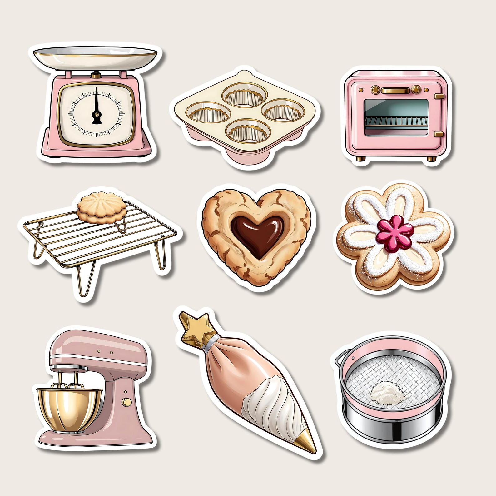 Baking Stickers: 61 Sweet Treats & Kitchen Tools (PNG Download ...