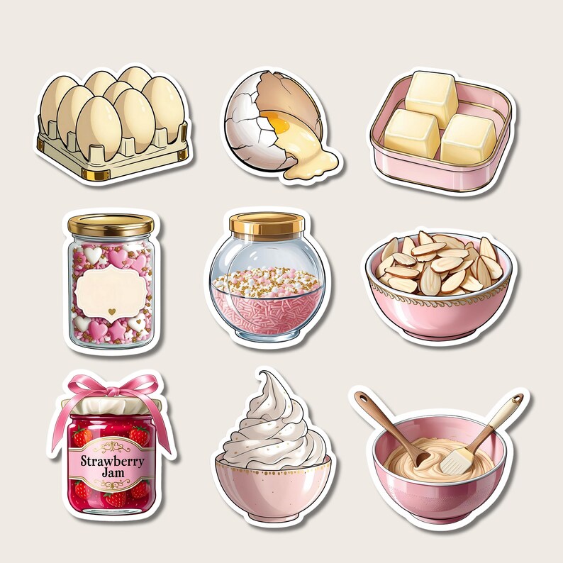 Baking Stickers: 61 Sweet Treats & Kitchen Tools (PNG Download ...