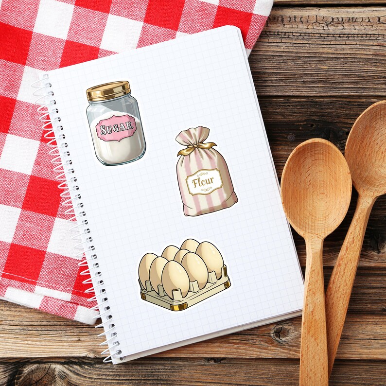 Baking Stickers: 61 Sweet Treats & Kitchen Tools (PNG Download ...