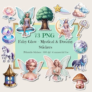Fairy Sticker Bundle: 73 Mystical PNG Stickers (Commercial Use, Digital Download)