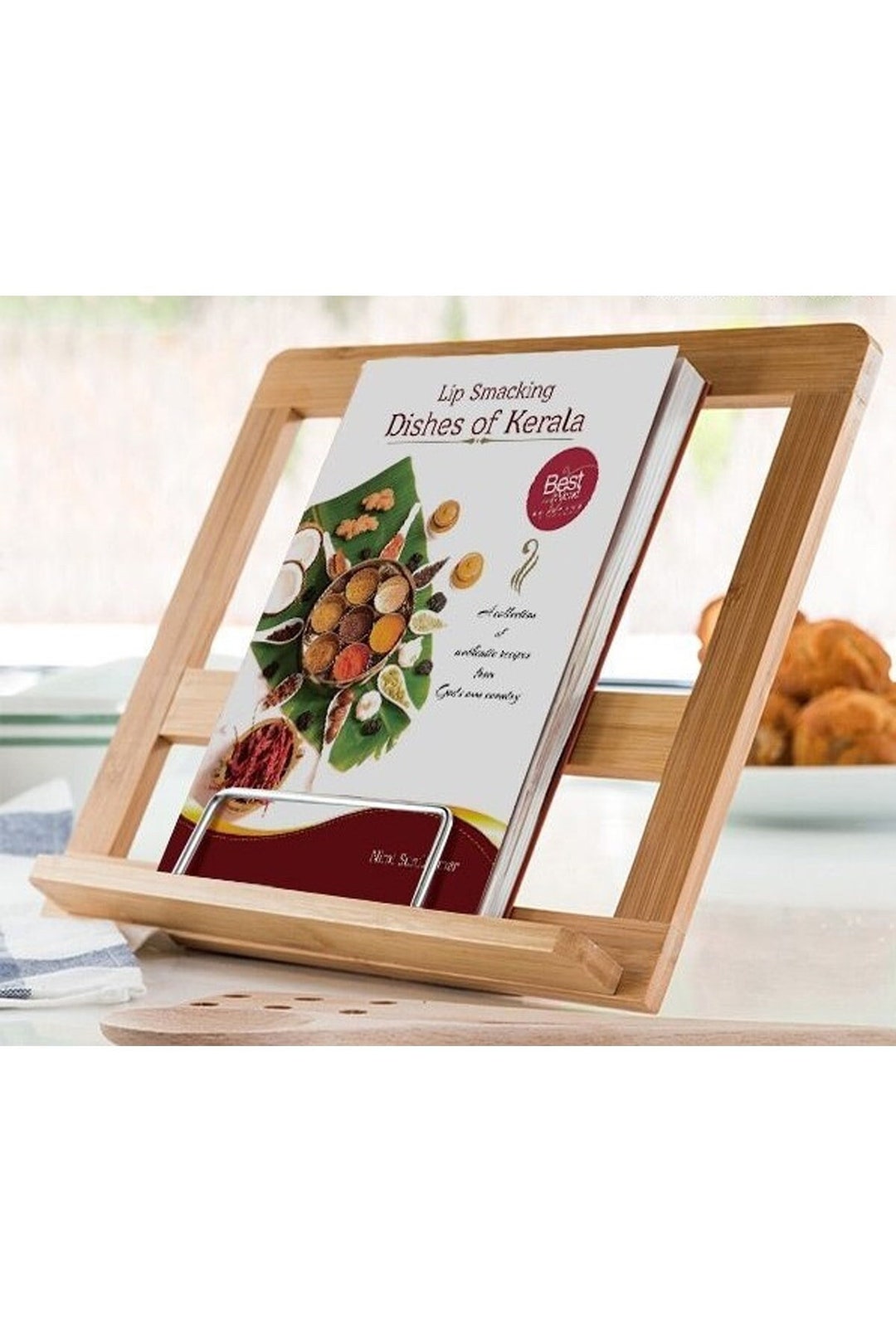 Cookbook Stand Wooden Book Stand Bamboo Book Holder Gift Etsy