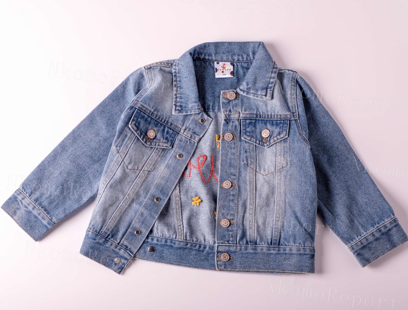Personalized Joy: Custom Denim Jacket for Babies and Toddlers A Unique Birthday and Baptism Gift image 5