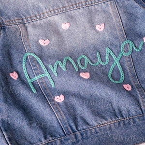 Personalized Joy: Custom Denim Jacket for Babies and Toddlers A Unique Birthday and Baptism Gift image 1