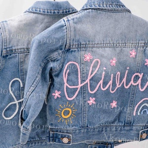 Springtime Celebrations: Custom Denim Jacket for Babies and Toddlers, Perfect for Labor Day and Arbor Day Looks image 2