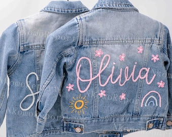 Personalized Joy: Custom Denim Jacket for Babies and Toddlers - A Unique Birthday and Baptism Gift