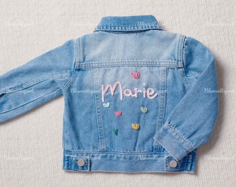 Personalized Joy: Custom Denim Jacket for Babies and Toddlers - A Unique Birthday and Women's Day Gift