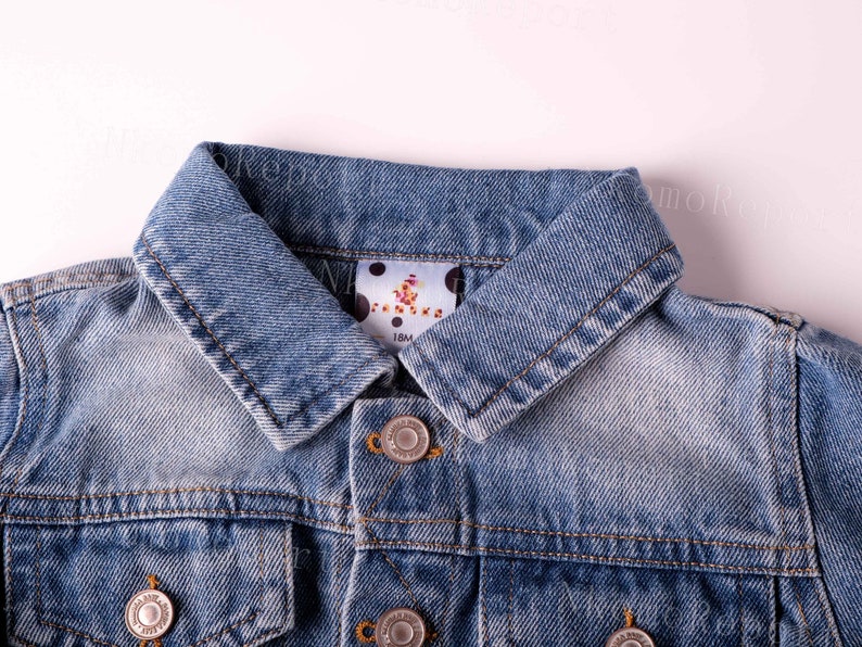 Célébrations du printemps : veste en jean personnalisée pour bébés et tout-petits, parfaite pour les looks de la fête du Travail et de la fête de la tonnelle image 5