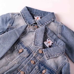 Hand-Embroidered Personalized Denim Jacket: 1st Birthday Outfit & First Birthday Gifts for Girls, Custom Jean Baby Jacket with Name Jumper image 3