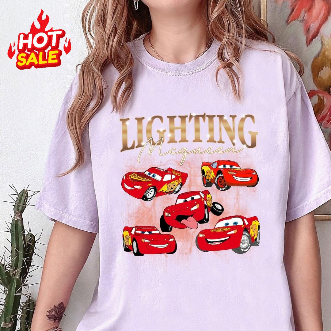 Vintage Lightning Mcqueen 95 Shirt, Disney Cars Tshirt, Pixar Cars