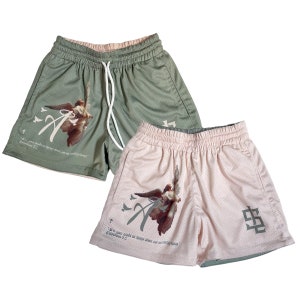 LS Reversible Mesh Shorts - Green/Cream (Angel)