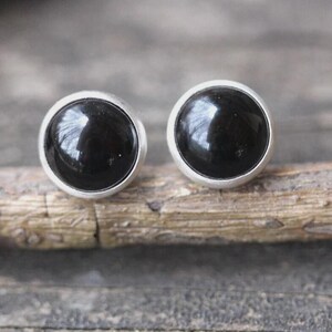 Natural Black Onyx Earring, 925 Sterling Silver Earring, Handmade Earring, Onyx Stud, Women Earring, Minimalist Earrings, Gift For Him