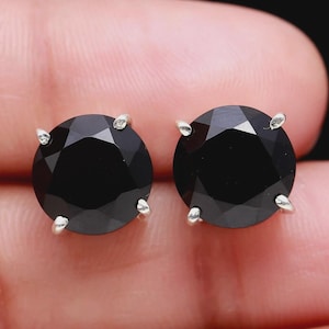 Natural Black Onyx Earring, 925 Sterling Silver Earring, Handmade Earring, Onyx Stud, Women Earring, Minimalist Earrings, Gift For Him