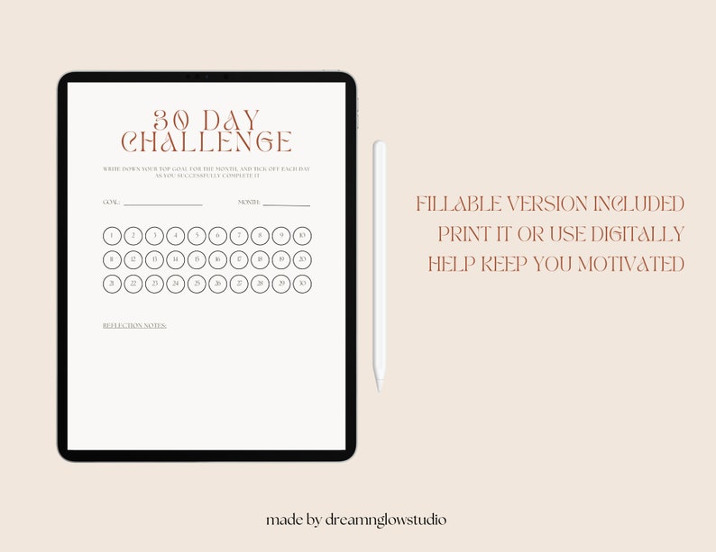 30 Day Challenge Goal Setting Progress Tracker Habit - Etsy