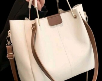 Bag - Handbag - white leather