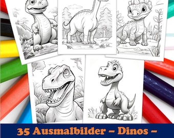 Coloring Pages - Coloring Book for Children - Dinosaurs - Coloring Book
