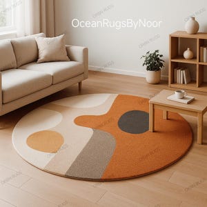 Round Rug – 8x8 ft Colorful Hand Tufted Rug for Living Room | Soft Arch Shaped Carpet | ORBN RUGS by OCEANRUGSBYNOOR Size6x6,8x8,9x9