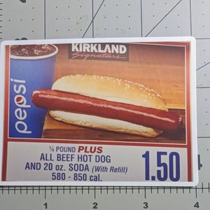 Naklejka z wyciętym winylem Costco hotdog sign die-cut - NOWE wersje! Sprawdź to