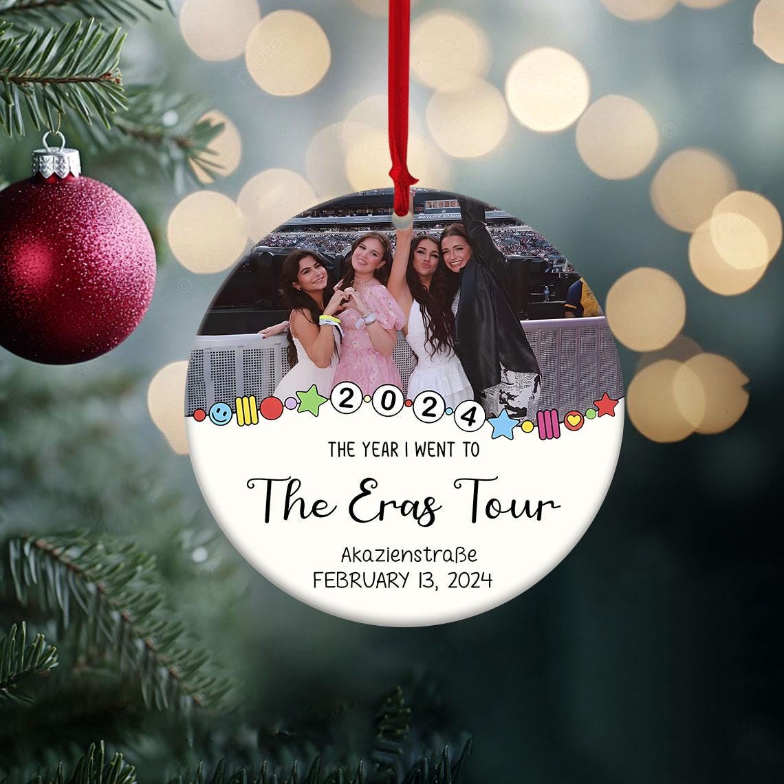 Custom Photo Christmas 2024 Ornament, It Was There I Was There, Custom City and State Ornament, Tour Memorials Ornament, Swifties Gift
