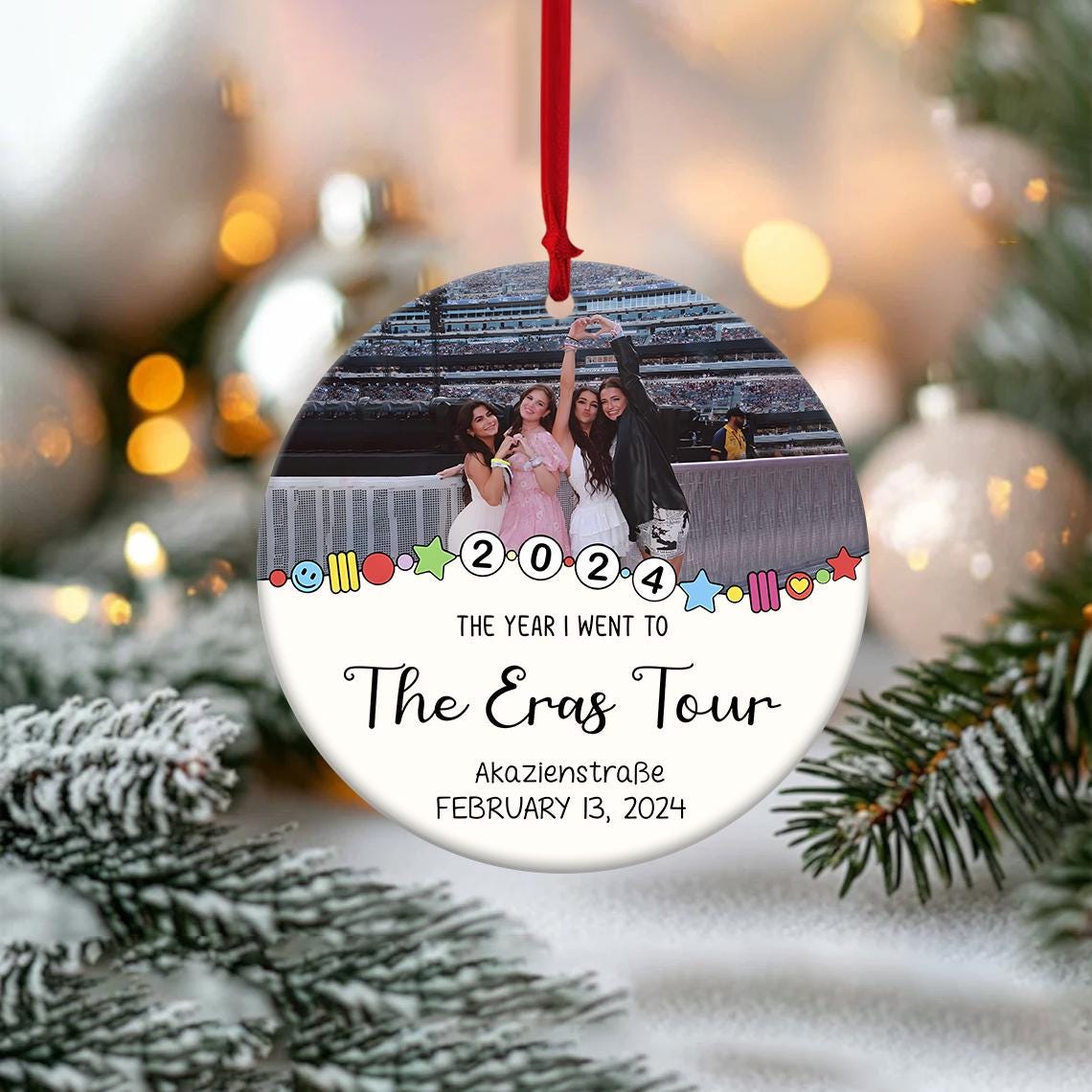 Custom Photo Christmas 2024 Ornament, It Was There I Was There, Custom City and State Ornament, Tour Memorials Ornament, Swifties Gift