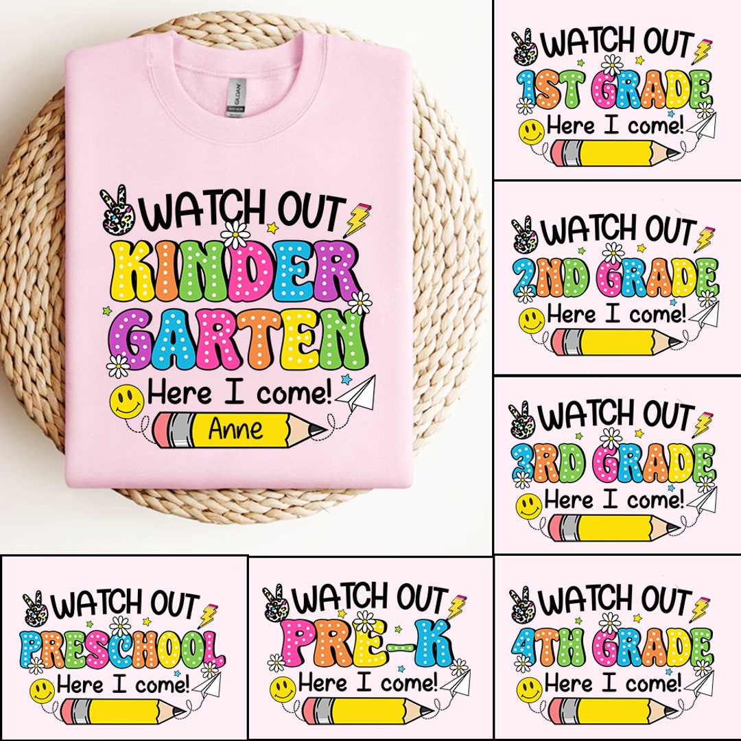 Custom Retro Back to School Bundle Png, Kindergarten, First Day of ...