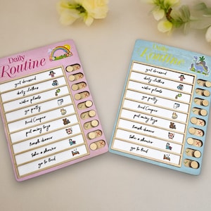Personalized Magnetic Chore Chart | Kids Daily Routine Dry-Erase Board | Fun To-Do List Organizer in Multiple Colors
