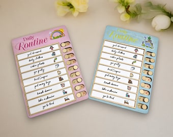 Personalized Magnetic Chore Chart | Kids Daily Routine Dry-Erase Board | Fun To-Do List Organizer in Multiple Colors