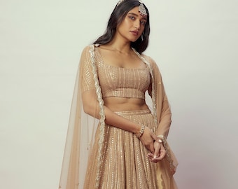Embroidered Lehenga Choli: Faux Georgette Party Wedding Wear