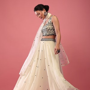 Women&#39;s Designer Bollywood Lehenga Choli with Dupatta, Party Wear Georgette Fabric Sequined Embroidery Work Lehenga Choli Set for Women.