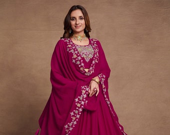 Embroidered Georgette Lehenga Choli: Party Wear Indian Dress