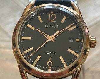 CITIZEN Eco Drive Water Resistant Stainless Steel Black Wristwatches