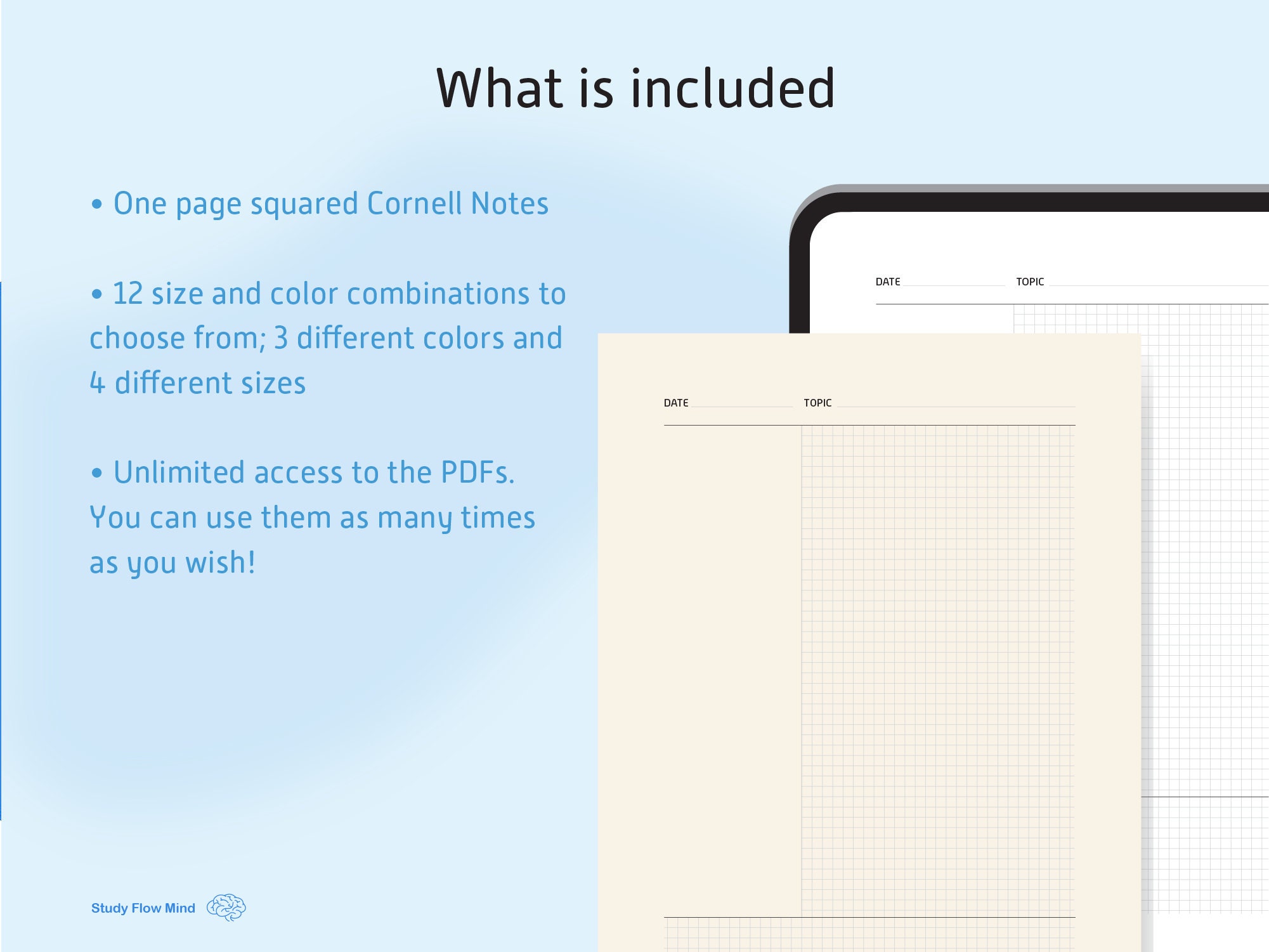 Cornell Notes Printable Template Study Template Guide Uni Exam Study ...