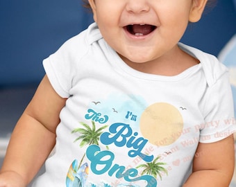 Big One Surf Party Shirt, Surfing 1st Birthday Onsie, Big One Surf Shirt, 1st Wave Birthday, Big One First Birthday Outfit, Turquoise Beach