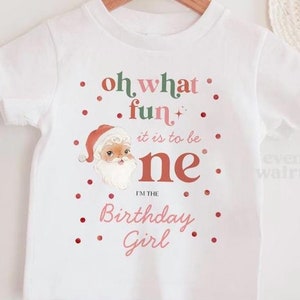 Oh What Fun It Is To Be One Shirt, Merry One First Birthday, Girls Christmas Birthday Shirt, Fun To Be One Birthday Shirt, Christmas 1st Tee